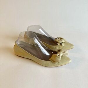 Mercanti Florentini Light Green Genuine Leather Bow Ballet Flats Italy size 9